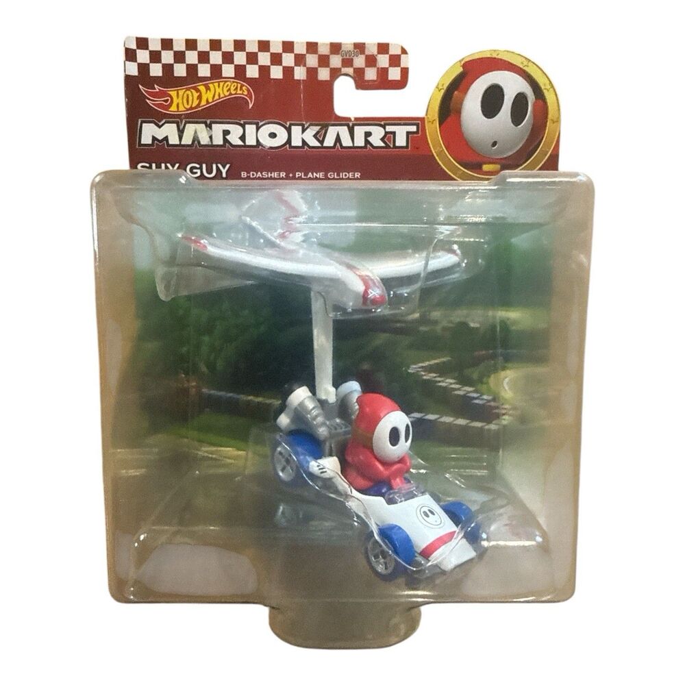 Hot Wheels Mario Kart Shy Guy B-Dasher + Plane Glider Diecast New Sealed